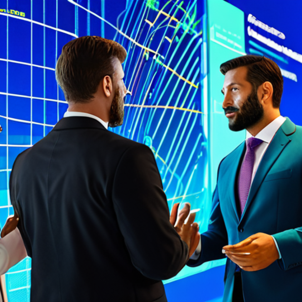 Metaverse Investor Conference**

"A diverse group of fully clothed business professionals in modest attire attending an investor conference in a vibrant metaverse environment. They are interacting with holographic projections of financial data and company executives. The scene is futuristic yet professional, with clean lines and bright colors. Appropriate content, safe for work, perfect anatomy, natural pose, well-formed hands, proper finger count, professional photography, high quality."

**