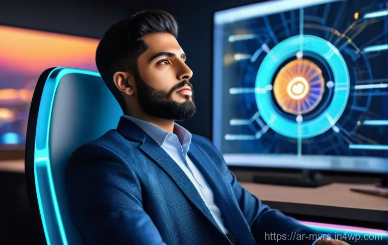 메타버스 게임 비즈니스 모델 - **Metaverse Digital Entrepreneur**
    A vibrant, futuristic image of a young Arab man, in his late ...