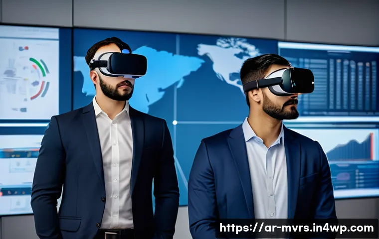 가상 현실 내 인재 관리 전략 - A modern corporate training room featuring diverse Middle Eastern employees wearing business casual ...
