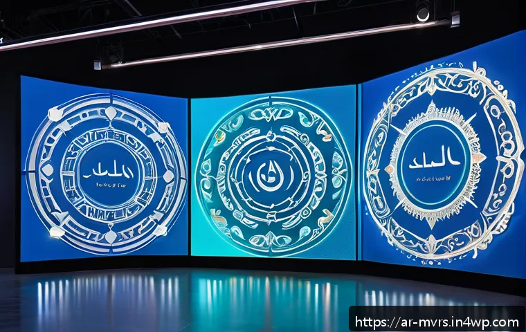 메타버스에서의 스폰서십 기회 - A futuristic virtual marketplace in the metaverse designed for Arabic users, featuring interactive d...