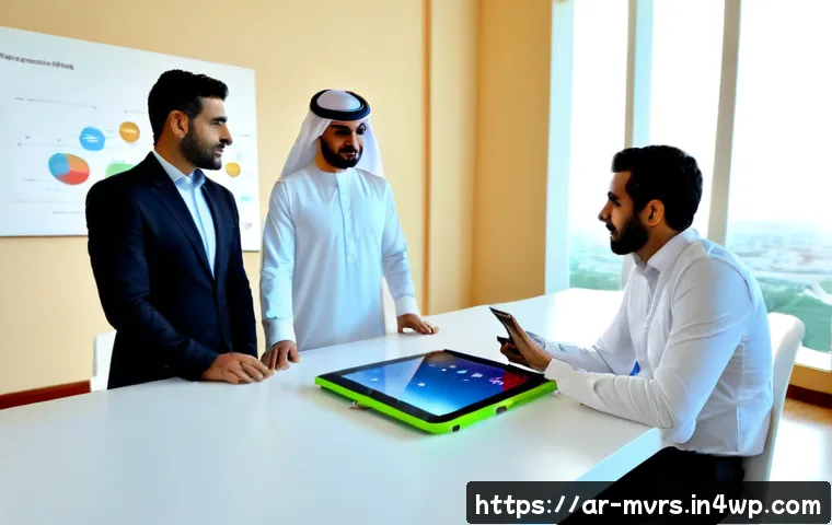 가상 현실 이벤트 기획과 운영 - Photorealistic virtual reality event planning meeting in a modern Gulf Arab conference venue, Arab e...